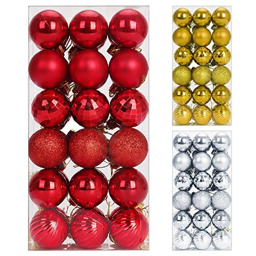 36ct Red Christmas Ball Ornaments 60mm Shatterproof Christmas Tree Decorations with Hanging Loop for Xmas Holiday Party Decor Red 36ct Red Christmas Ball Ornaments 60mm Shatterproof Christmas Tree Decorations with Hanging Loop for Xmas Holiday Party Decor Red